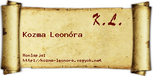 Kozma Leonóra névjegykártya